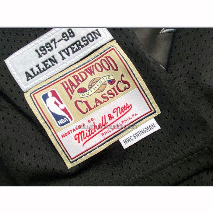 Camiseta Philadelphia 76ers Allen Iverson NO 3 Hardwood Classics 1997-98 Negro